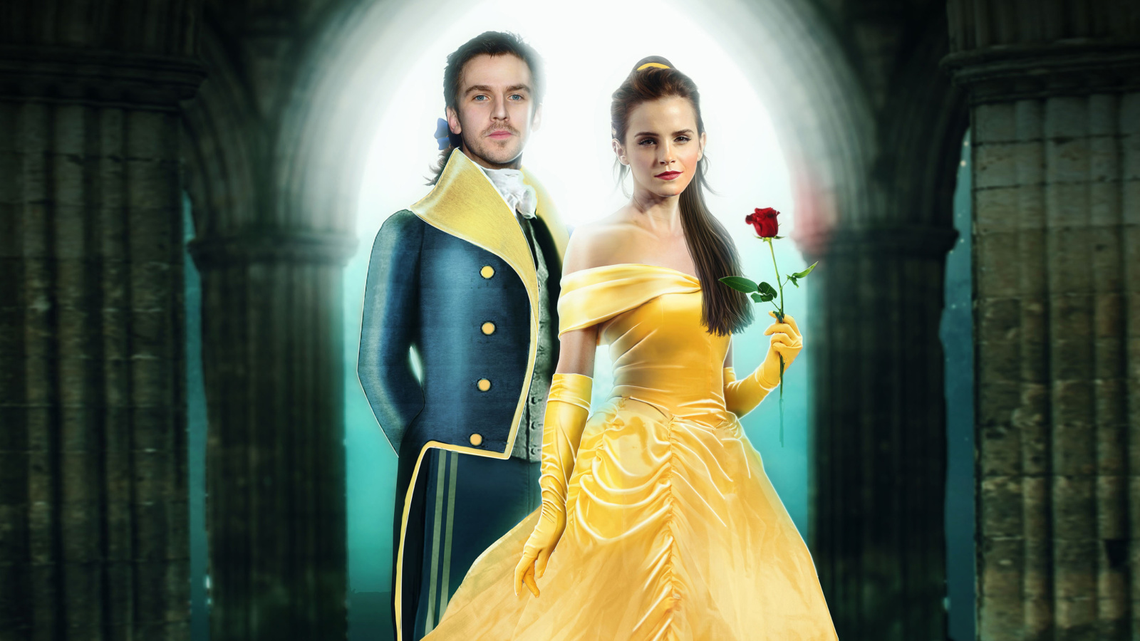 Beauty and the Beast Dan Stevens, Emma Watson wallpaper 1600x900