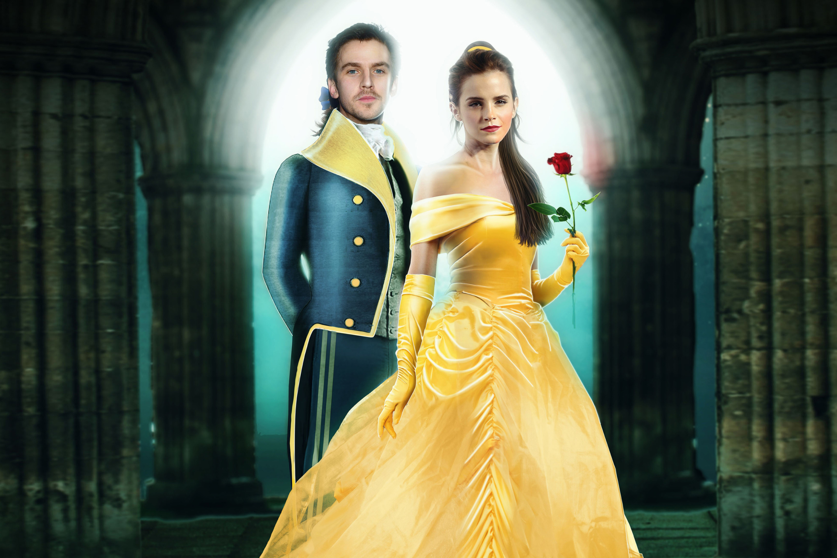 Das Beauty and the Beast Dan Stevens, Emma Watson Wallpaper 2880x1920