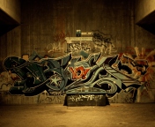 Das Graffiti Urban Hip-Hop Wallpaper 176x144