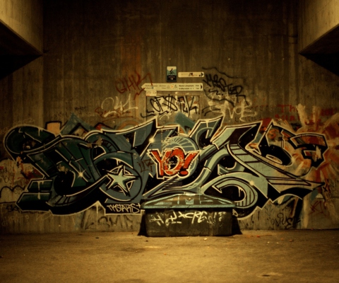 Das Graffiti Urban Hip-Hop Wallpaper 480x400
