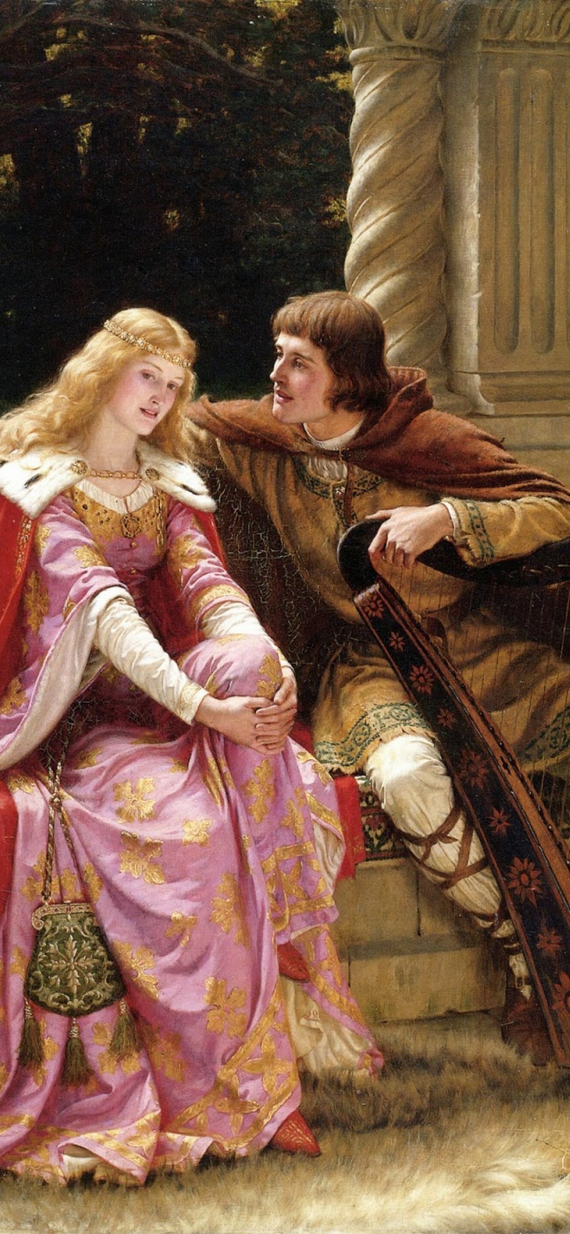 Обои Edmund Leighton Romanticism English Painter 1170x2532