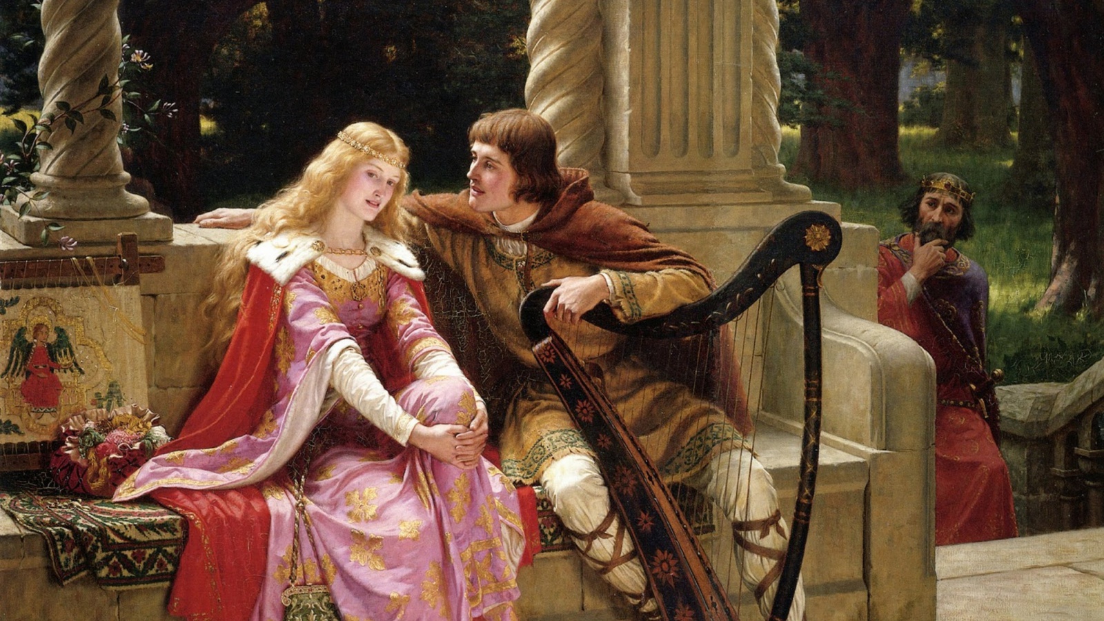 Обои Edmund Leighton Romanticism English Painter 1600x900