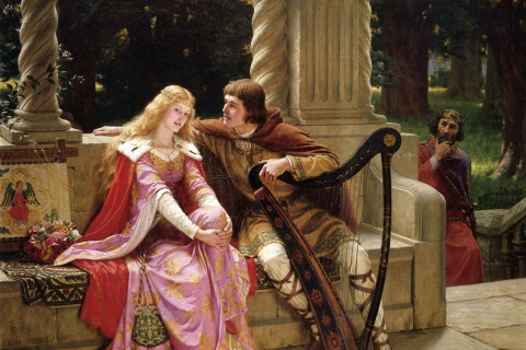 Das Edmund Leighton Romanticism English Painter Wallpaper 480x320