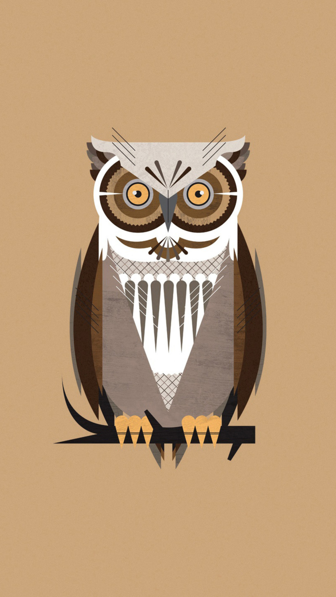 Das Owl Illustration Wallpaper 1080x1920