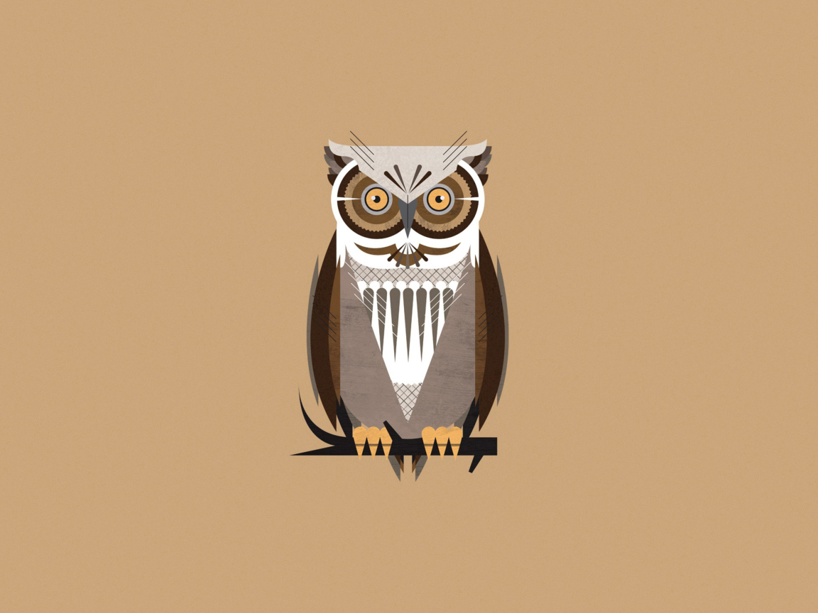 Das Owl Illustration Wallpaper 1152x864