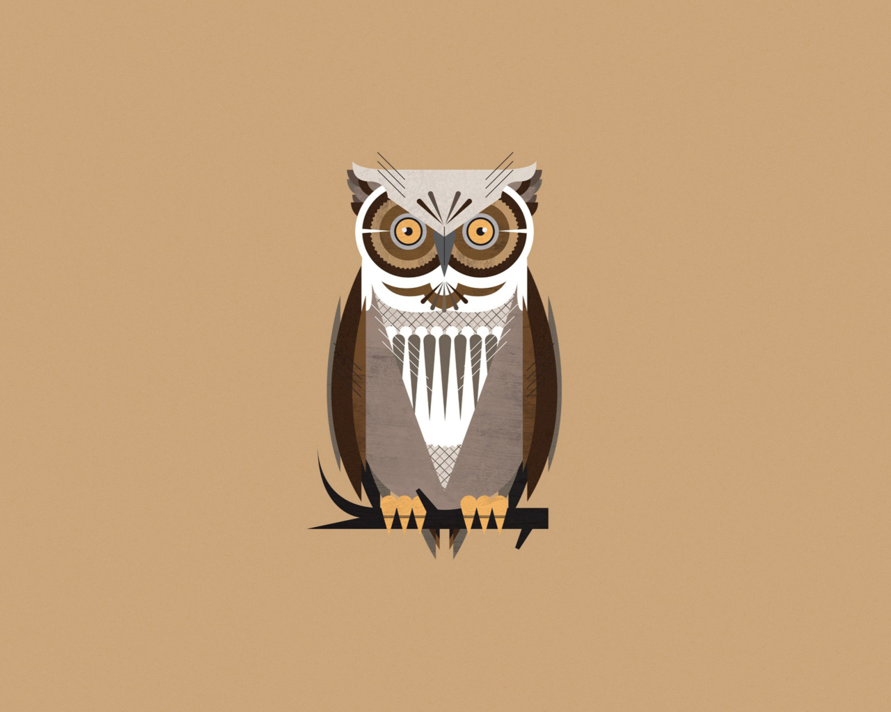 Das Owl Illustration Wallpaper 1280x1024