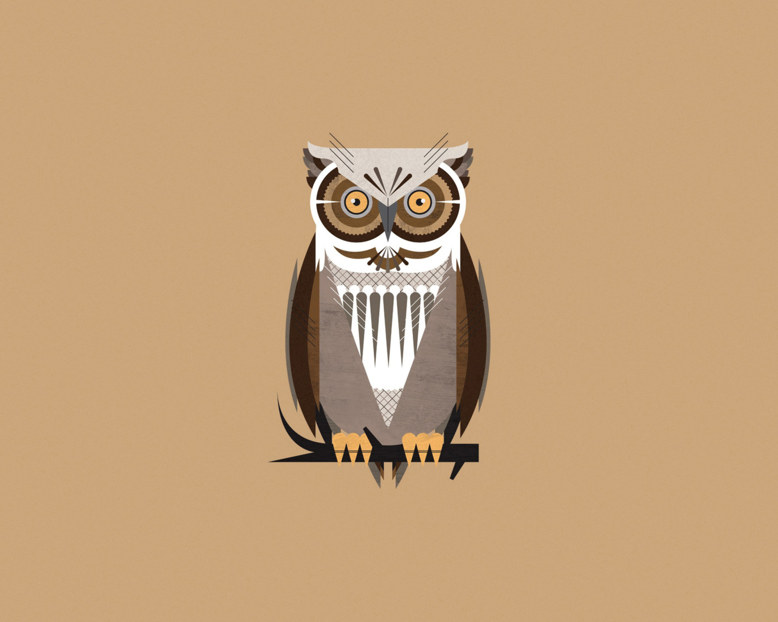Das Owl Illustration Wallpaper 1600x1280