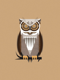 Das Owl Illustration Wallpaper 240x320