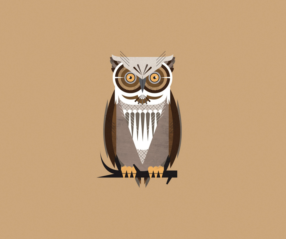 Owl Illustration wallpaper 960x800