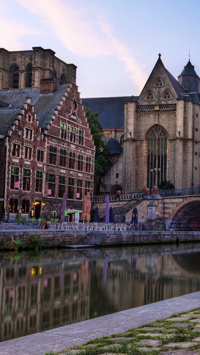 Brussels River Zenne wallpaper 640x1136