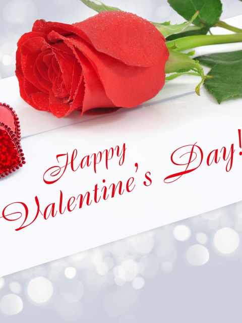 Das Valentines Day Greetings Card Wallpaper 480x640