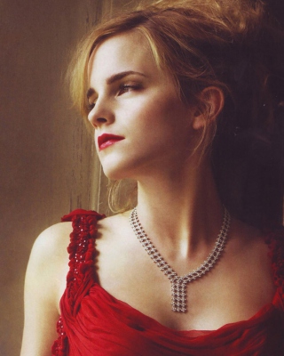Emma Watson In Red Dress - Obrázkek zdarma pro iPhone 4S