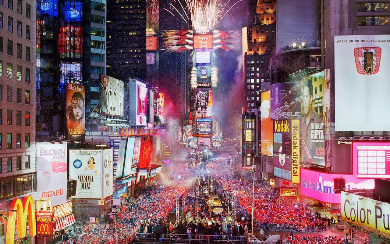Fondo de pantalla New Year Eve On Times Square 1280x800