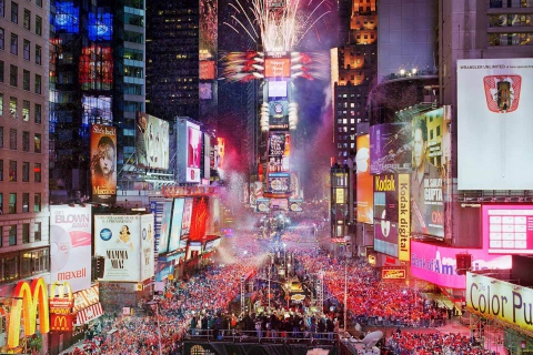 Sfondi New Year Eve On Times Square 480x320