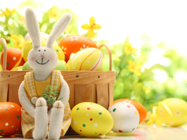 Das Cute Easter Bunny Wallpaper 640x480
