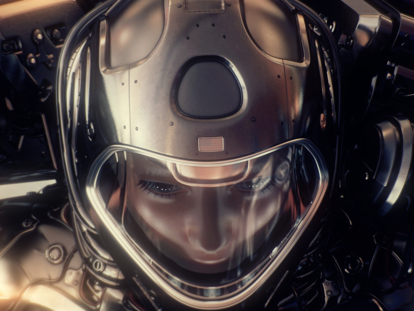 Astronaut in Space Suit wallpaper 1400x1050