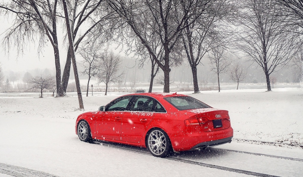 Audi A4 Red wallpaper 1024x600