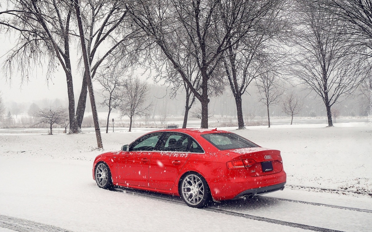 Sfondi Audi A4 Red 1280x800