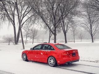 Audi A4 Red wallpaper 320x240