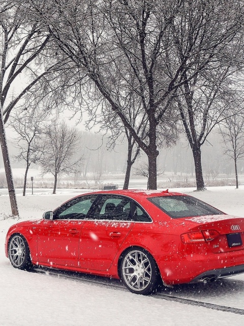 Sfondi Audi A4 Red 480x640