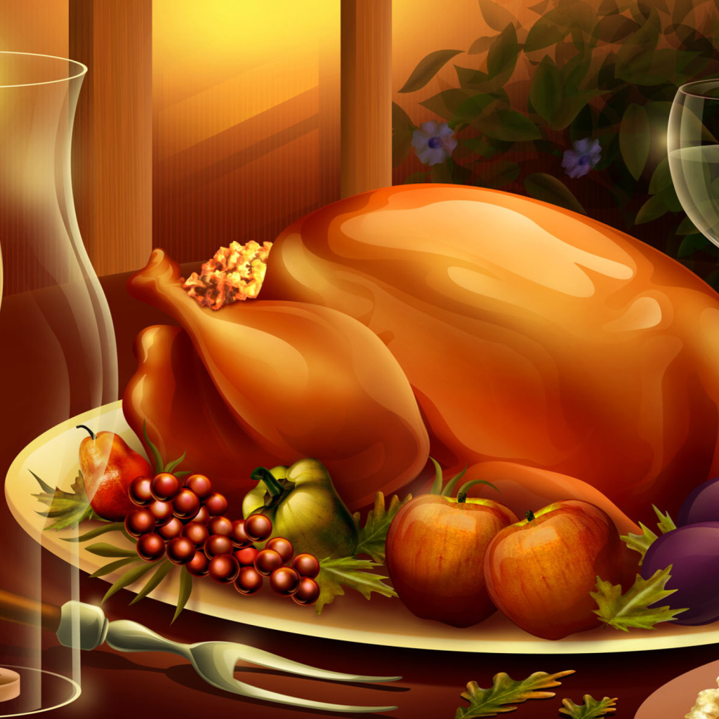 Das Thanksgiving Feast Wallpaper 1024x1024