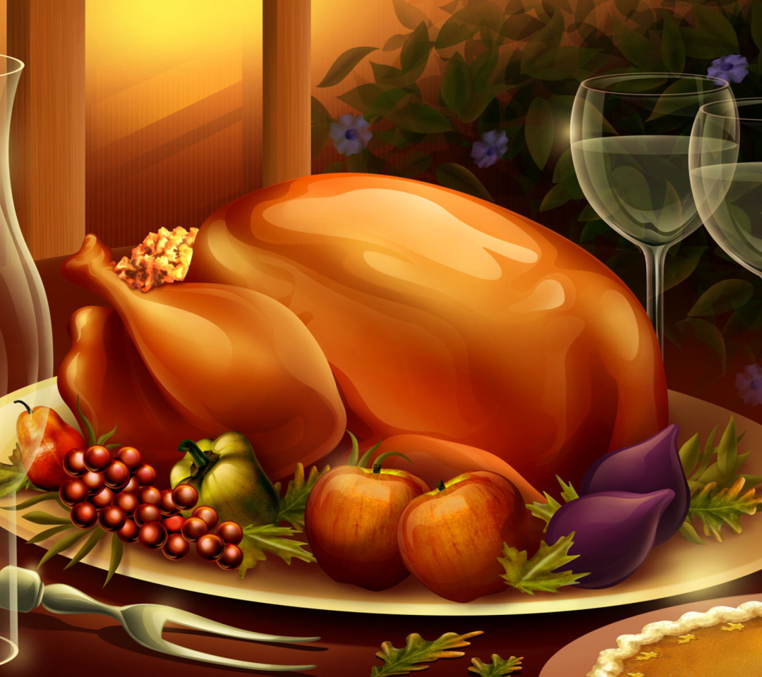 Das Thanksgiving Feast Wallpaper 1080x960