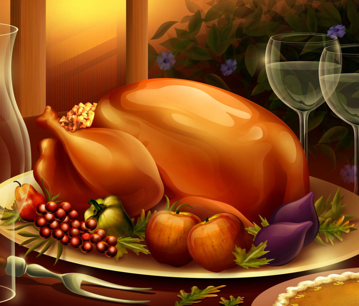 Das Thanksgiving Feast Wallpaper 1200x1024