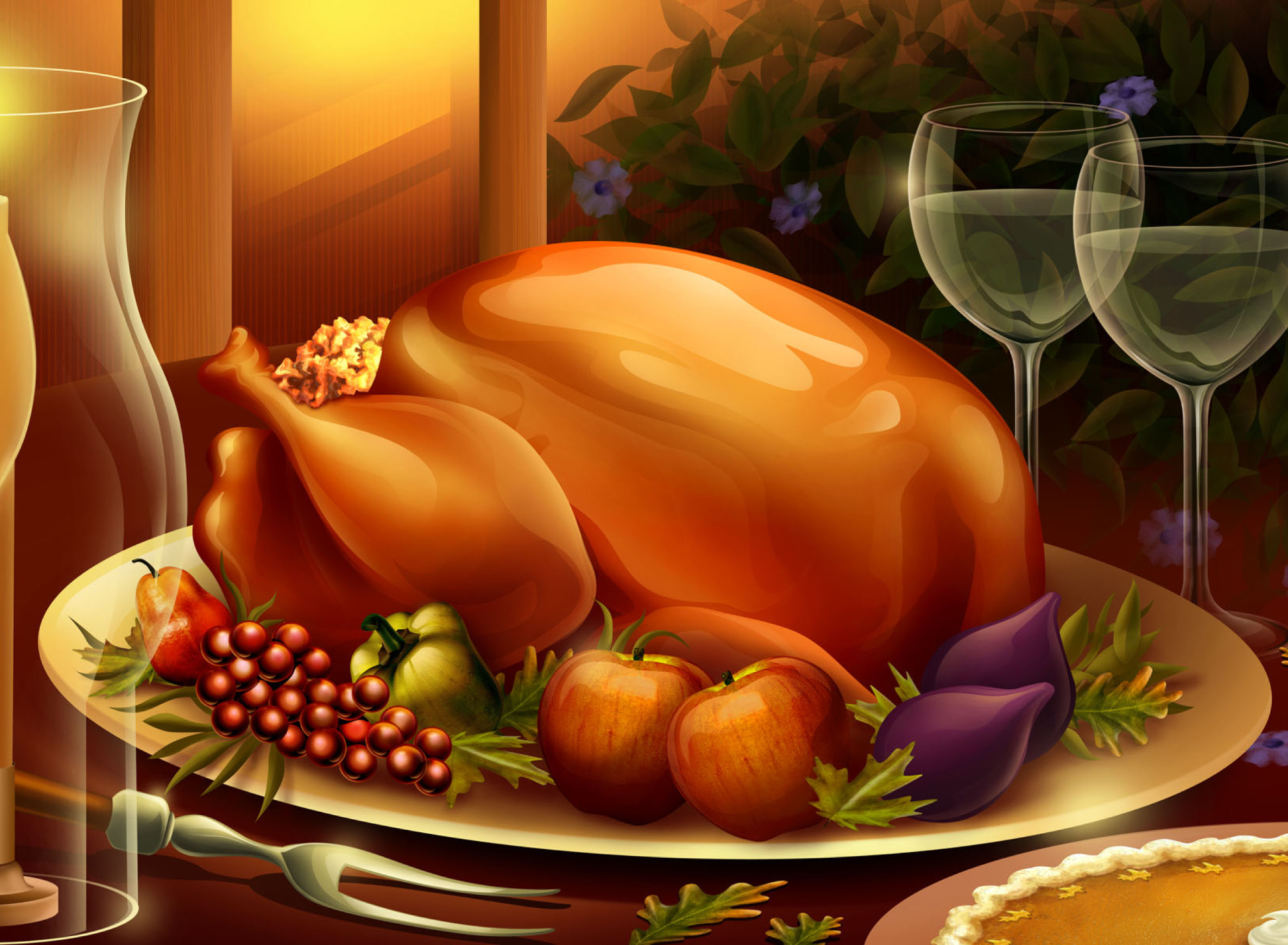 Das Thanksgiving Feast Wallpaper 1920x1408
