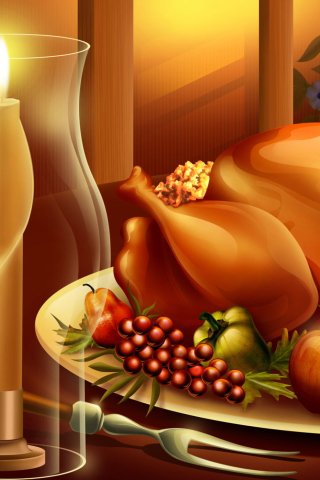 Das Thanksgiving Feast Wallpaper 320x480