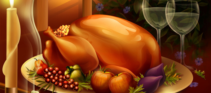Das Thanksgiving Feast Wallpaper 720x320