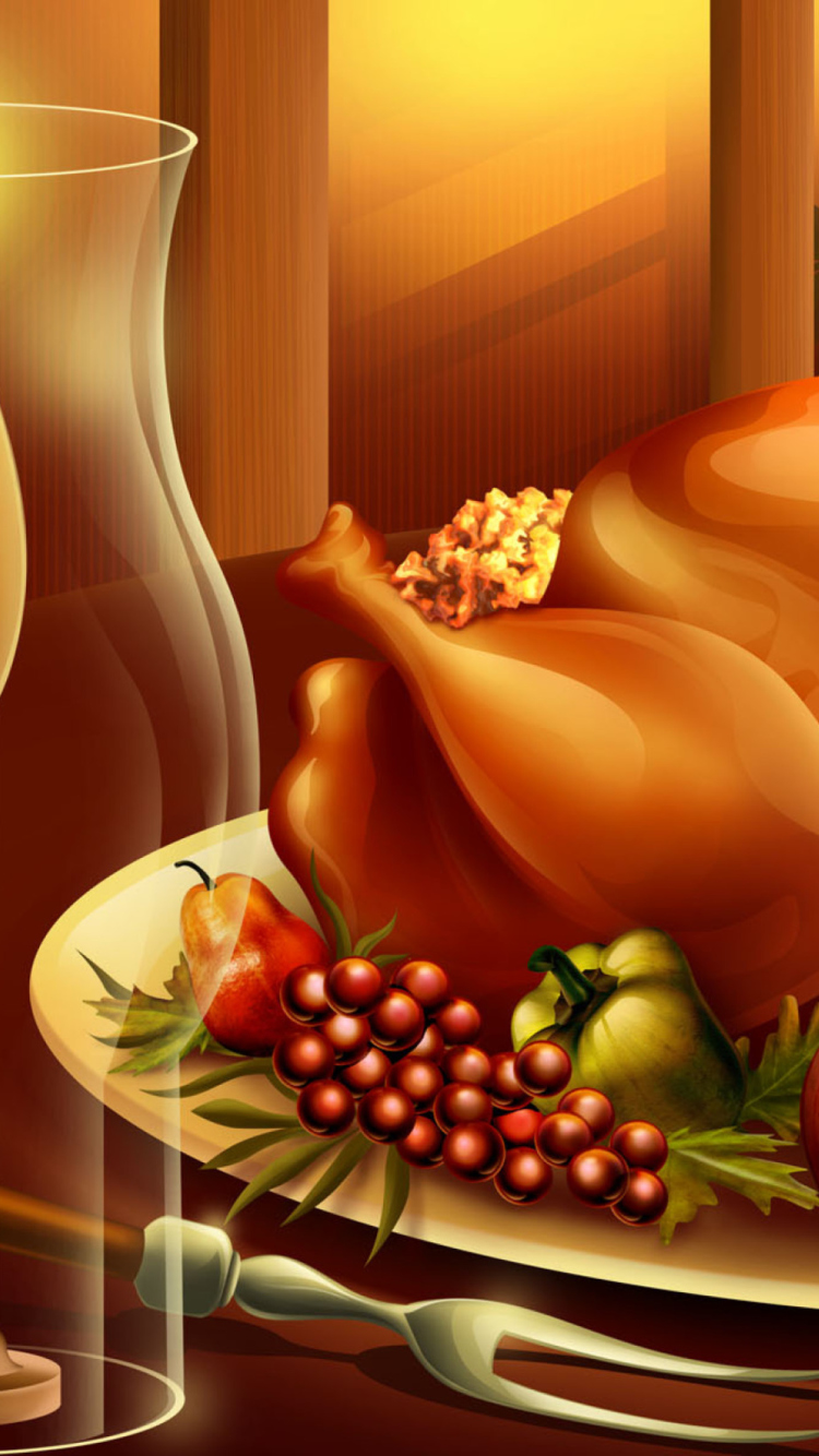 Das Thanksgiving Feast Wallpaper 750x1334