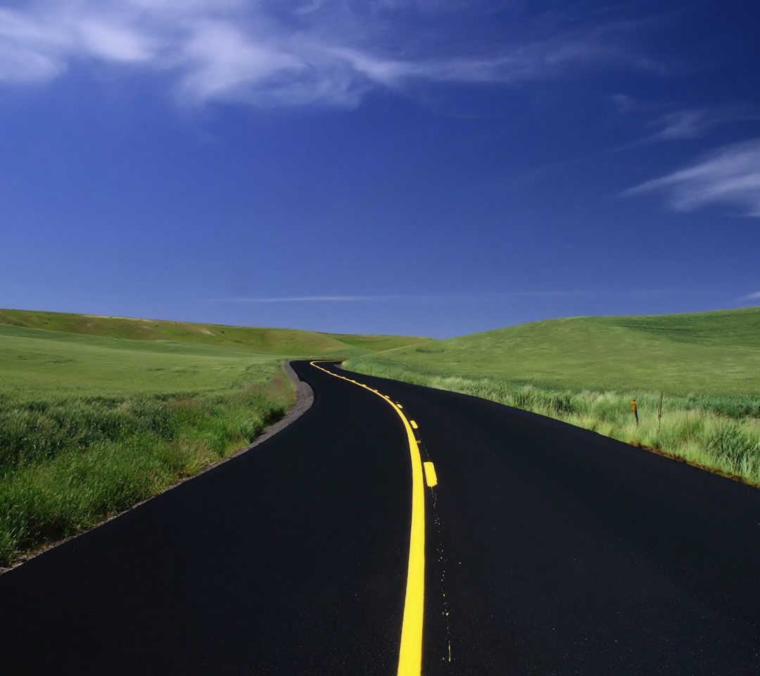 Road Landscape and Heaven wallpaper 1080x960