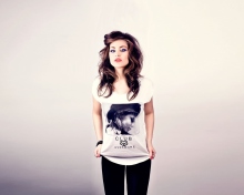 Brunette Model In Funky T-Shirst wallpaper 220x176