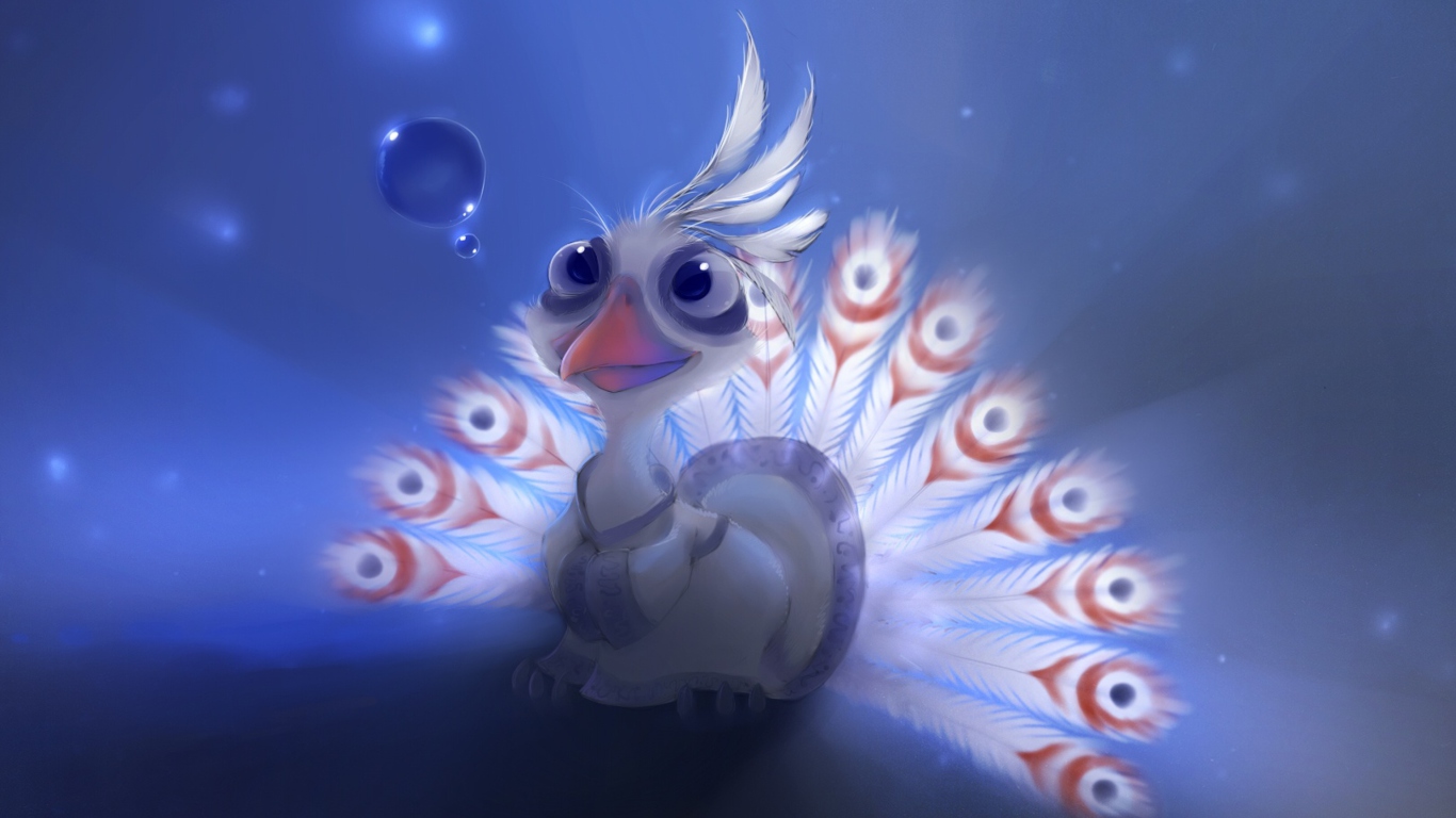 Screenshot №1 pro téma Cute Peacock 1366x768