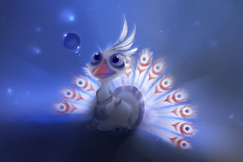 Das Cute Peacock Wallpaper 480x320