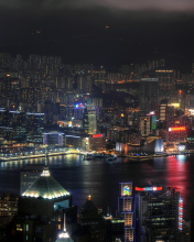 Das Hong Kong Night Tour Wallpaper 176x220