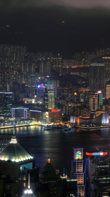 Das Hong Kong Night Tour Wallpaper 360x640