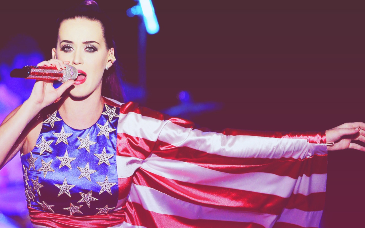 Fondo de pantalla Katy Perry In American Flag Dress 1280x800