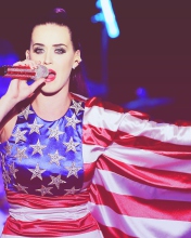 Katy Perry In American Flag Dress wallpaper 176x220
