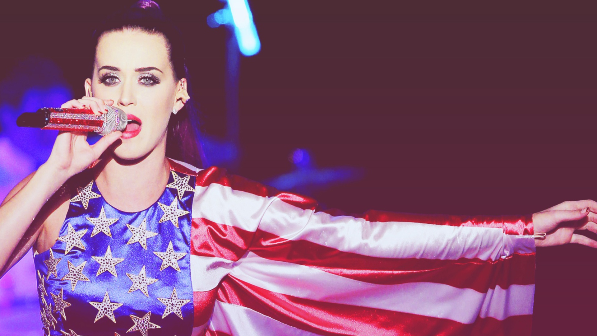 Das Katy Perry In American Flag Dress Wallpaper 1920x1080