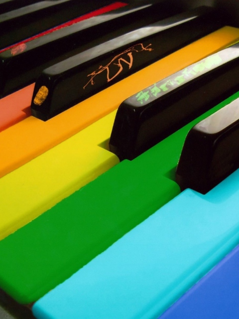 Обои Rainbow Piano 480x640