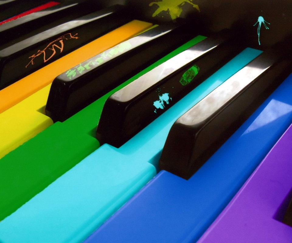 Fondo de pantalla Rainbow Piano 960x800