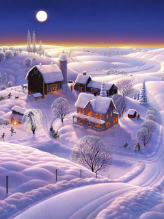 Fondo de pantalla Winter Night 240x320