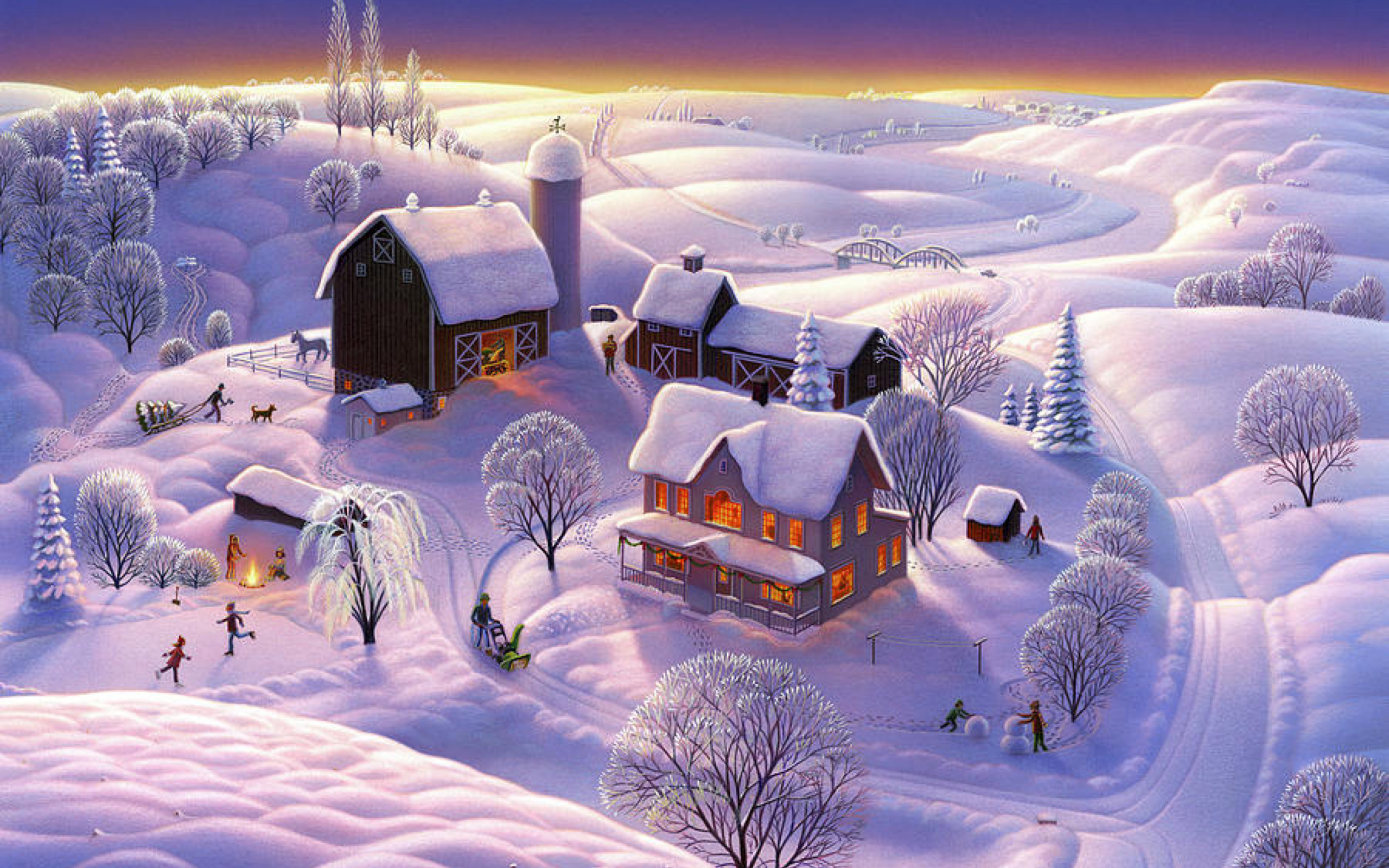 Das Winter Night Wallpaper 2560x1600