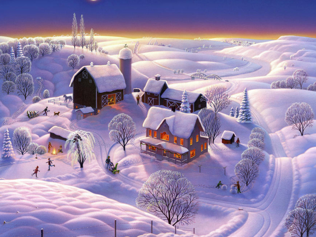 Das Winter Night Wallpaper 640x480