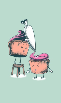 Fondo de pantalla Cupcake Cooking Illustration 240x400