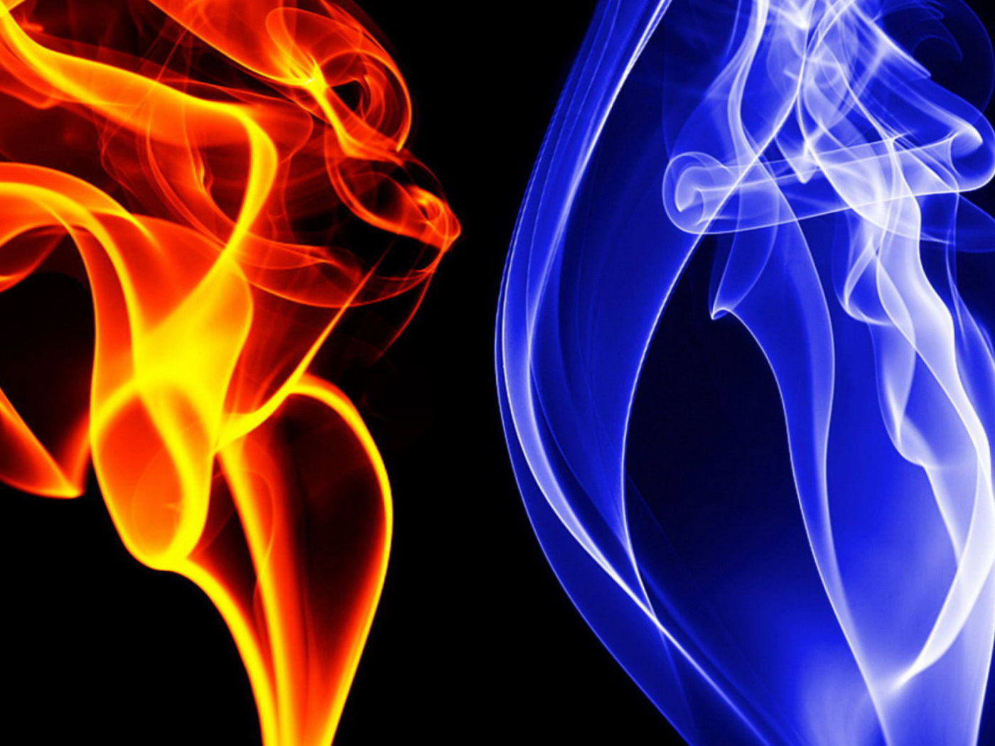 Fondo de pantalla Blue And Orange Smoke 1400x1050