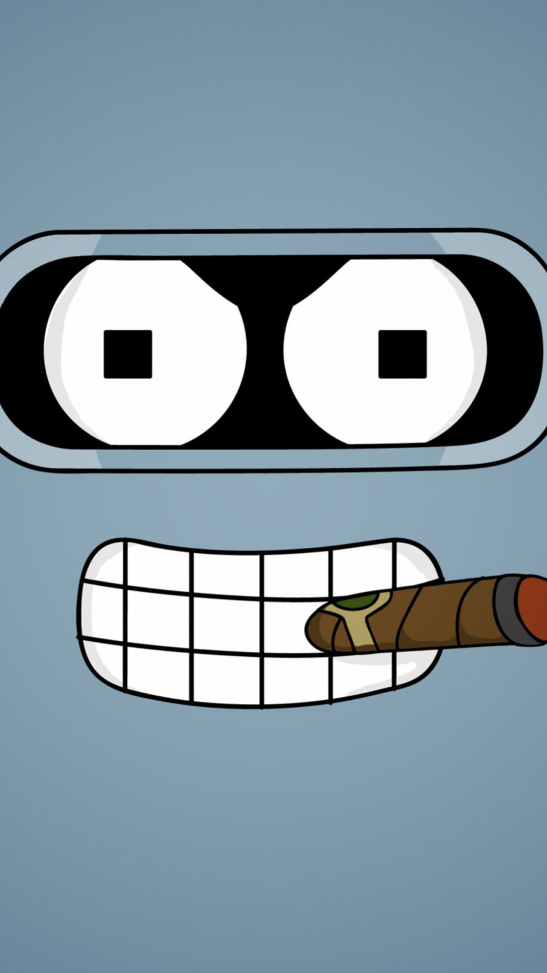 Обои Futurama Bender Cigar 1080x1920