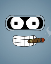 Обои Futurama Bender Cigar 176x220