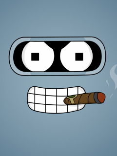 Обои Futurama Bender Cigar 240x320